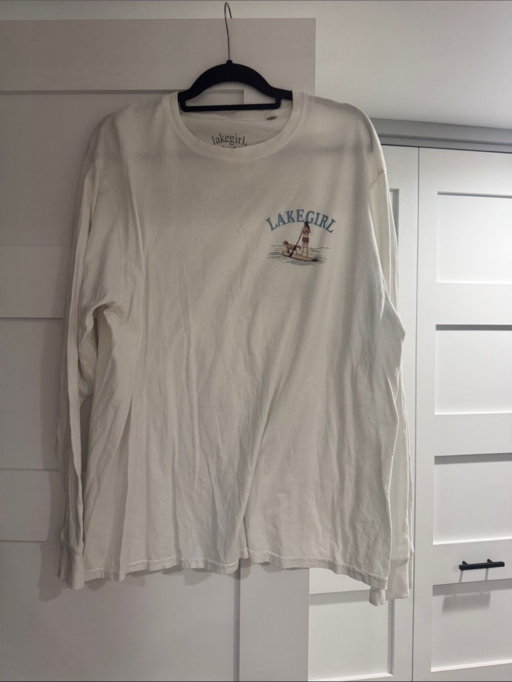 Lakegirl White Long Sleeve Tee - Lakegirl Graphic